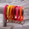 Big O Silicone Loop Wrist Key Ring Keychain with Gold O Clasp Round Key Wrist Strap Accessories Wholesale