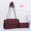 حقائب مصممة Luxurys Women Chain Counter Counter Bag Brand Handbags 2pcs Pu Leather Crossbody محفظة بالجملة بالجملة