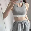 Womens Tanks breit Zwart rood Streep Mode ce brief Sexy Crop Top Slim Tops Mouwloos Workout Vest Dames Designer Tank 7 Kleuren