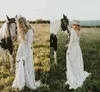 Zaręczyny Noivas Chic sukienki ślubne 2023 Bohemian szydełka bawełniany koronkowy koronkowy długi rękaw Backless Western Country Suknie ślubne