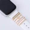 Luxury Metal Charms Decorative Ring Straps Decoration Diamond Ornament Bracelet Silicone Strap Accessories For Apple iWatch Samsung Watch 4 Xiaomi Huawei band