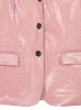 Lautaro primavera autunno nero rosa lucido riflettente stampa coccodrillo giacca in pelle pu per donna giacca monopetto moda L220801