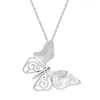 Ketten Sterling Silber Retro Country Trend Schmetterling Halskette weibliche antike Hanfu -Accessoires Anhänger Schlüsselbeinkettenketten
