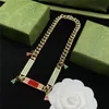 Clover Pendant Necklaces Letter Pendants High Quality Emed Stamp Necklace with Box