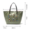 Evening Bags Vintage 2022 Women Handbags Kraft Paper Totes National Large Capacity Luxury High Quality 2-piece Set Satchels Khaki