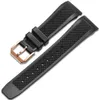 22mm Black Rubber Watchband FOR IWC Portuguese IW390209 Watch Silicone Strap181v