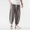 Men's Cotton Linen Pants Men Streetwear Joggers Trousers 2022 Spring Male Loose Solid Harem Pants L220706