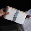Двойная ланч -коробка 1200 мл деревянного салата Bento Boxes Микроволновый портативный контейнер для рабочих студент WLL1609