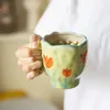 Tazza di caffè in ceramica in ceramica dipinta a mano tazza da casa tazza da ufficio con piattino colazione con il latte succo di tè manico tazza regalo microonde sicuro 220423