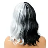 Womens White Black Curly Hair Wigs Fashion for Daily Party Cosplay Comple