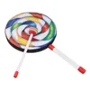 5Pack 8Inch Lollipop Drum with Mallet Rainbow Color Music Rhythm Instruments Kids Baby Children Playing Toy 220706