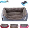 S-3XL 9 Colors Paw Pet Sofa Dog Beds Waterproof Bottom Soft Fleece Warm Cat Bed House Petshop cama perro 201225