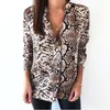 Camicette da donna Camicie Manica lunga Stampa Serpente Femminile Colletto rovesciato Camicia da donna primaverile Elegante autunno e top Abbigliamento donnaDonna