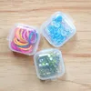 Mini transparent plast små låda pärlor smink rensning förvaring presentförpackningar smycken öronproppar förvaringsbehållare
