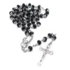 Crystal Rosary Cross Halsband Bönpärlor Katolska Saints Prayer levererar gåvor