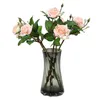 Jeden fałszywy kwiat Pojedyncze łodyga Hydrating Rose 17 "Długość Symulacja Real Dotyka Wiosna Rosa Na ślub Dekoracyjne Sztuczne kwiaty