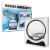 3D Quicksings Picture Round Round Glass Moving Sand Rand in Motion عرض إطار رملي يتدفق للديكور المنزلي الرسم الرملي 220711