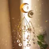 Suncatcher Crystal Wind Chime Star Moon Sun Catchers Windchimes Plated Colorful Beads Hanging Drop for Garden Decor Craft 220531