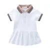 Bébé filles robe à manches courtes chemise plissée jupe enfants décontracté vêtements de créateur enfants vêtements253O57177731092279