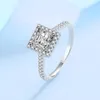 1 CT Princesa Corte Anel de Noivado 925 Prata Esterlina Halo Diamante Aliança de Casamento Anel de Promessa Para Mulheres Jóias 2208131188972