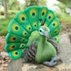 Realistico GreenBlue Peacock Farcito Peluche Morbido Animale Uccello Bambola di Simulazione Regalo Di Compleanno Di Natale Zoo Souvenir J220704