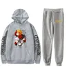 Heren tracksuits anime cartoon de beloofde Neverland 2 tweedelige sets hoodies sweatshirts jogger broek hiphop winter sets voor