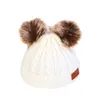Beanie/Skull Caps Pompom Cap Vinter Kvinnor Skallies Solid unisex Knit Thicken Warm Hat Men Ear With Hairball Beanies Outdoorbeanie/Skull Elob