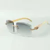 Concepteurs Lunettes de soleil diamants moyens 3524022 AVEC COURT DE COUPE LES CORNES BLANCS NATUREL