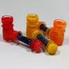 Latest Colorful Pyrex Thick Glass Pipes Dry Herb Tobacco Filter Smoking Handpipe Handmade Portable Innovative Design Tube High Quality DHL Free