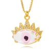 Pendant Necklaces Crystal Charm Eye Shape Gold Filled Chain Necklace Adjustable Bohemia Jewelry For WomenPendant PendantPendant