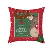 Party Decoration 2022 Christmas Pillow Cover Cartoon Santa Claus Printed Case Peach Skin Velvet Xmas Sofa Cushion Protection 45*45CM