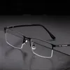 Lunettes de soleil de mode Cadres Super Tough Titanium Alliage Lunettes Cadre Business Casual Optique Prescription Demi-Lunettes Hommes P9916Fashion