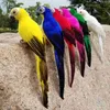 25 cm ręcznie robiona symulacja Parrot Creative Feather Lawn Figurine Ornament Animal Bird Garden Dekoracja