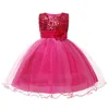 Girl's Dresses Summer Sequin Girl Dress 2022 White Printing Girls Teenage Princess Cute Candy Color Tutu 3-10 Years Pink Children