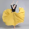 Abbigliamento da palcoscenico Abito lungo casual in chiffon a doppio strato Vacanze estive Gonne da flamenco Gonna lunga da ballo colorata da donna 2022