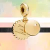 Pendente de Prata Esterlina 925 Feminino Novo Ouro Coração Abelha Árvore Genealógica Coroa de Contas Encaixe Pandora Pulseira DIY Acessórios de Jóias