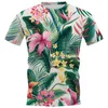 T-shirt da uomo Moda T-shirt da uomo Hawaii Polinesia Pianta tropicale Foglie Splicing T-shirt stampate Top da spiaggia Abbigliamento DropMen's