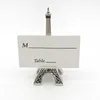 50PCS Paris Theme Wedding Favors Silver-Finished Eiffel Tower Place Card Holder Party Decoratives Table Centerpiece Photo Name Cards Clips