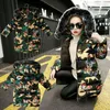 Barnflickor Butterfly Printing Fur Parka Jacket Girl Winter Jacket For Girls Warm Cotton Thick Padded Long Jacket Outfit Clothing J220718