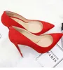 Genuine Leather Red Shiny Bottom Women's High Heel Shoes Sexy Classic Pumps Black 8cm 10cm 12cm Wedding Shoes Plus
