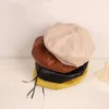 Девочки принцесса Berets Fashion Baby Kids Solid Color Octagonal Hats мягкие кожаные кепки детские аксессуары для пографии 220514