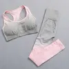 Nahtloses Yoga-Outfit für Damen, Fitnessstudio-Set, hohe Taille, Farbverlauf, Leggings, T-Shirts, Top-Anzug, Langarm, Fitness, Workout, Sport, Laufen, Sportbekleidung-Set