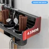 Punch-gratis Keuken Organizer Multifunctionele Wandmontage Keuken Opslag Plank Spice Rekken Aluminium Accessoires 220409