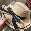 Wide Brim Hats Women's Summer Hat Solid Fashion Bowknot Straw Ladies Beach Outdoor Sun Visors Fisherman Caps Female Bucket Panama Cap Eger22