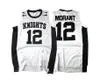 Retro Morant #12 средней школы баскетбольной майки мужской сшитый черный белый