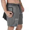 Zomer hardloop shorts mannen 2 in 1 sport jogging fitness training quick dry s gym sport gym korte broek 220425