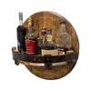 Espositore per bottiglie di liquore Bourbon Whisky Barrel Shelf Wall Mounted Vintage Round Wine Rack Family Kitchen Bar Rack Decorazione 220810