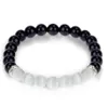 Perles Brins Bracelets Bijoux Mg0309 Grade Bleu Dentelle Agates Puissance Noir Tourmaline Bracelet Protection Énergie Négative