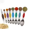 Sublimation Baking Tools Stainless Steel Double-headed Measuring Spoon 8-piece Set Of Seasoning Spoon Scale Metering Magnetic Absorption Nano Spoons Scraper