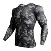 MMA CAMO Compression Sportswear Runding T-Shirt Long Sleeves Top Sports Stretch Exclperation Quick Dry Gym Training 220330